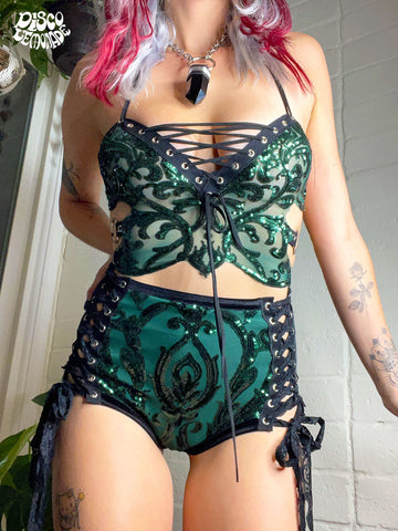Forest Green Butterfly Top